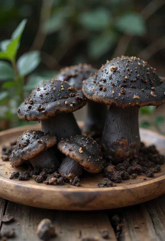 Morchella cônica fatiada e limpa, preparada para uso culinário