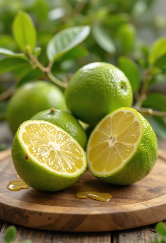 Fatia de bergamota (Citrus bergamia) mostrando a polpa amarela