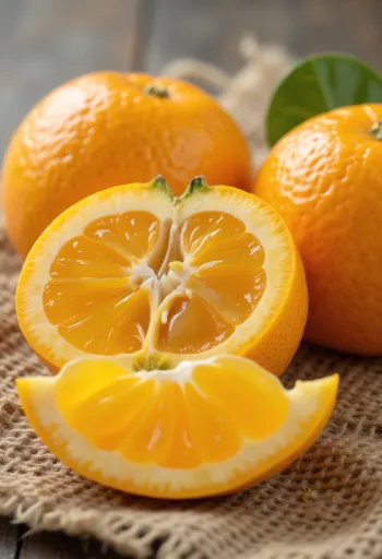 Gomos de mandarina Satsuma descascados e fruta inteira com casca solta