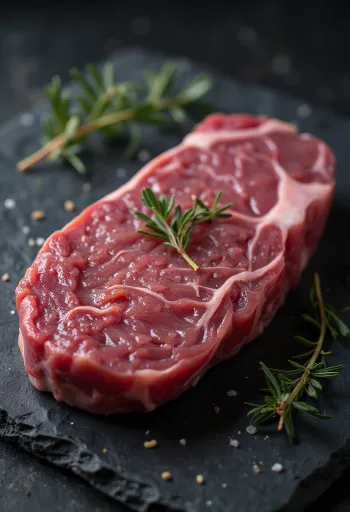 Filés de carne de avestruz crua com ervas e limão