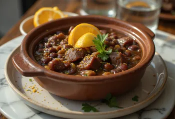 Feijoada servida com feijão preto e carnes defumadas