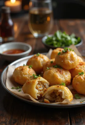 Kachori com recheio de cebola, um prato indiano crocante