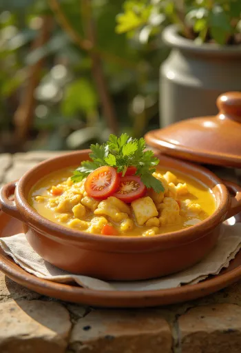 Moqueca de peixe servida em panela de barro