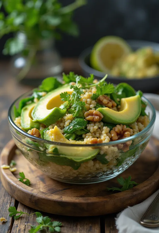 Buddha Bowl de quinoa com espinafre e limão