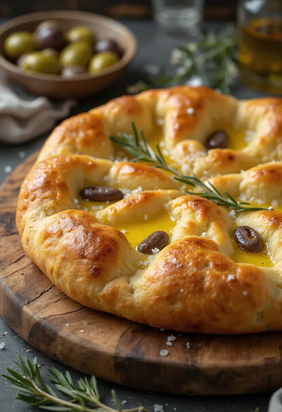 Pizza Focaccia com sal e azeite de oliva da Ligúria