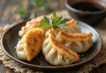 Gyoza de cogumelo shiitake, recheio fresco e saboroso