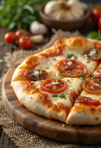 Pizza ai Pomodori Secchi com tomate seco e queijo