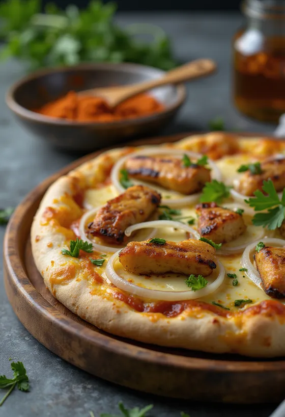 Pizza Estilo Ganês servida