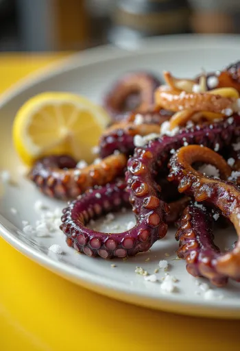 Polvo BBQ com especiarias frescas