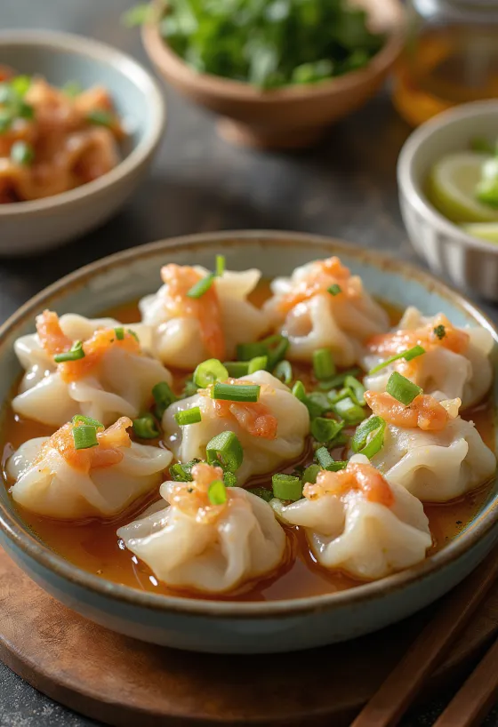 Bánh bột lọc com carne de porco, servido fresco