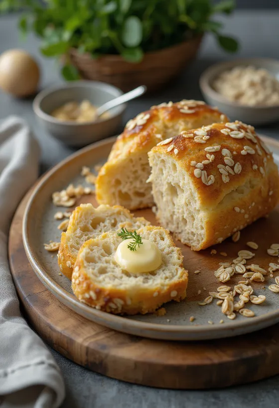 Bannock escocês servido com aveia