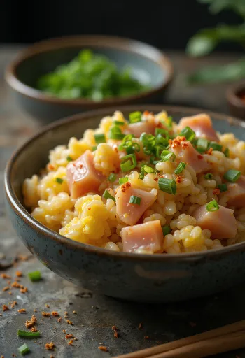 Arroz com atum servido