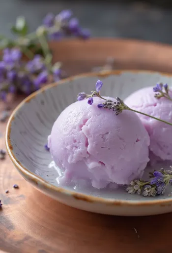 Sorbet de mel com lavanda caseiro suave e floral