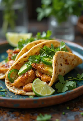 Gyros estilo mexicano servido em tortilla