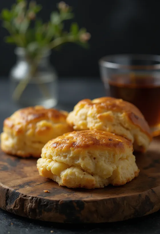 Scones de ovos dourados e crocantes