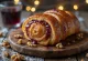 Kürtőskalács de vinho quente servido