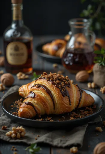 Croissant ao licor servido