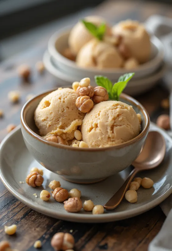 Sorvete de Avelã servido