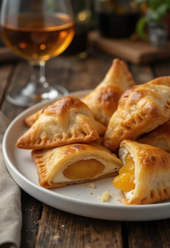 Samosa Doce ao Vinho Tokaji servida