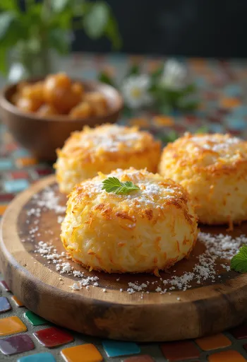 Vitumbua bolo de farinha de arroz da África Oriental servido