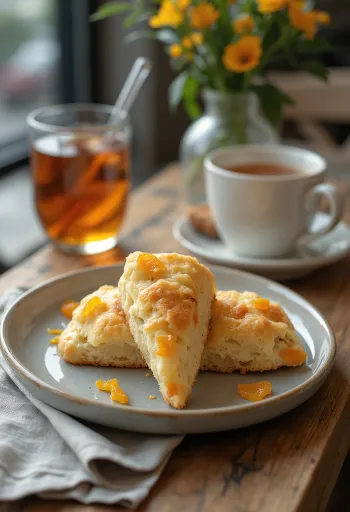 Scone integral de casca de laranja servida