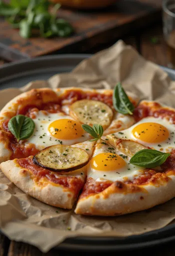 Pizza alla Melanzana com berinjela e mussarela