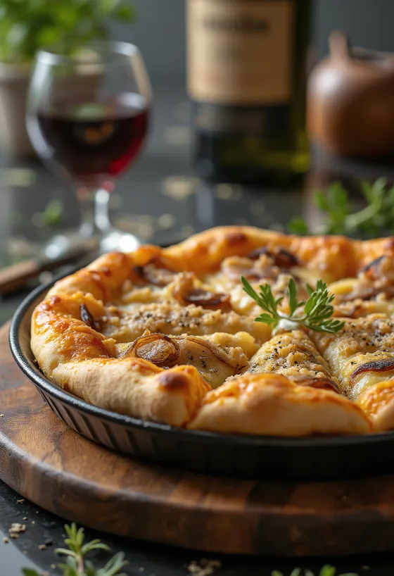 Pizza Sfincione com massa grossa siciliana e cebola doce