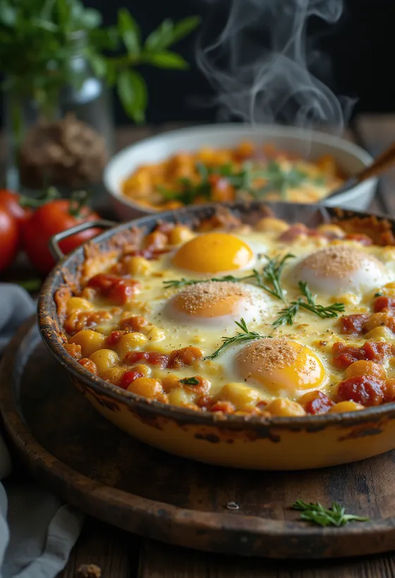 Moussaka de berinjela vegana servida