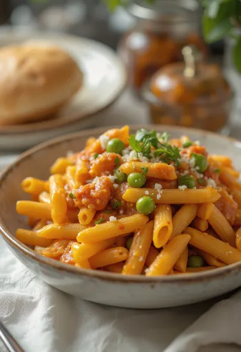 Pav Bhaji com macarrão, servido com coentro fresco e legumes
