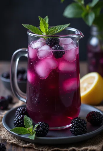 Limonada de amora servida em copo