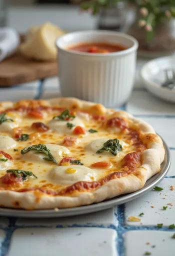 Pizza alla Ricotta com ricota e queijo