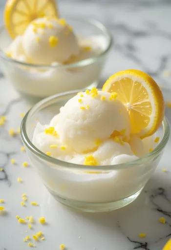 Sorbet de limão com hortelã verde-claro em taça