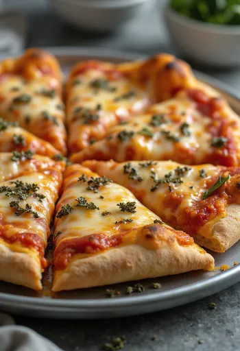 Pizza Estilo St. Louis com massa fina e queijo Provel