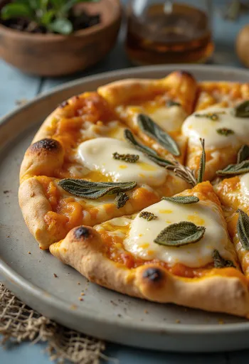 Pizza alla Zucca com abóbora assada e mussarela