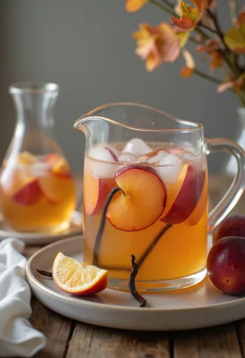 Sidra de ameixa com baunilha servida