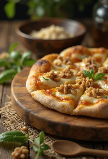 Pizza alle Noci com nozes e queijo