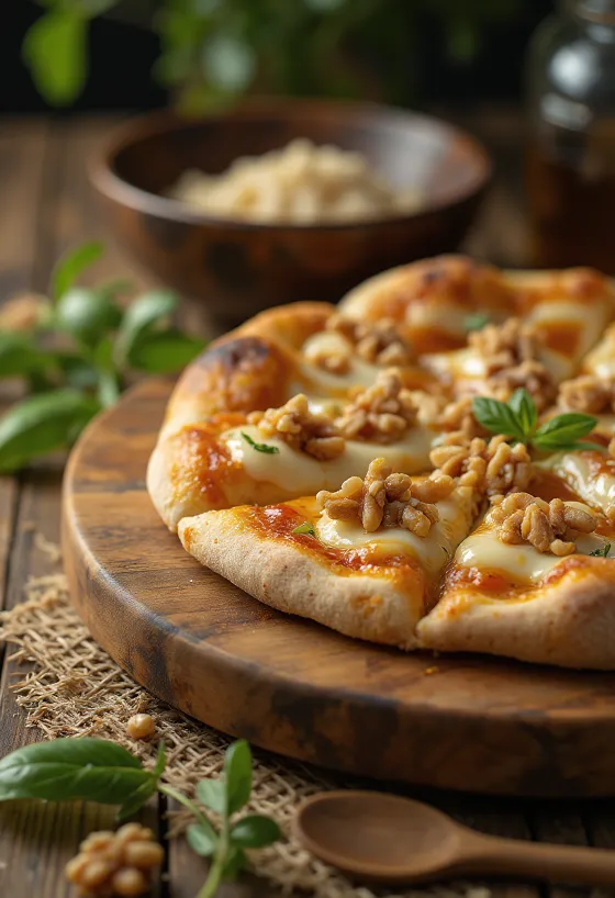 Pizza alle Noci com nozes e queijo