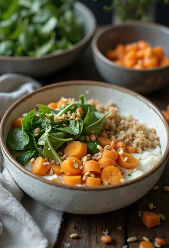 Buddha Bowl com Creme de Aipo servido