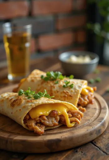 Wrap quente com frango e queijo