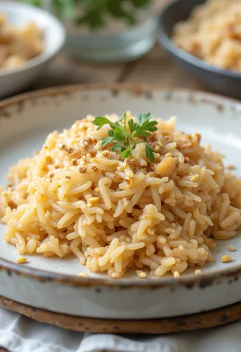 Prato de arroz frito chinês fumegante