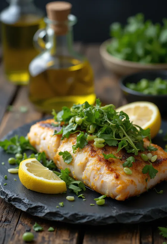 Peixe grelhado com ervas finas