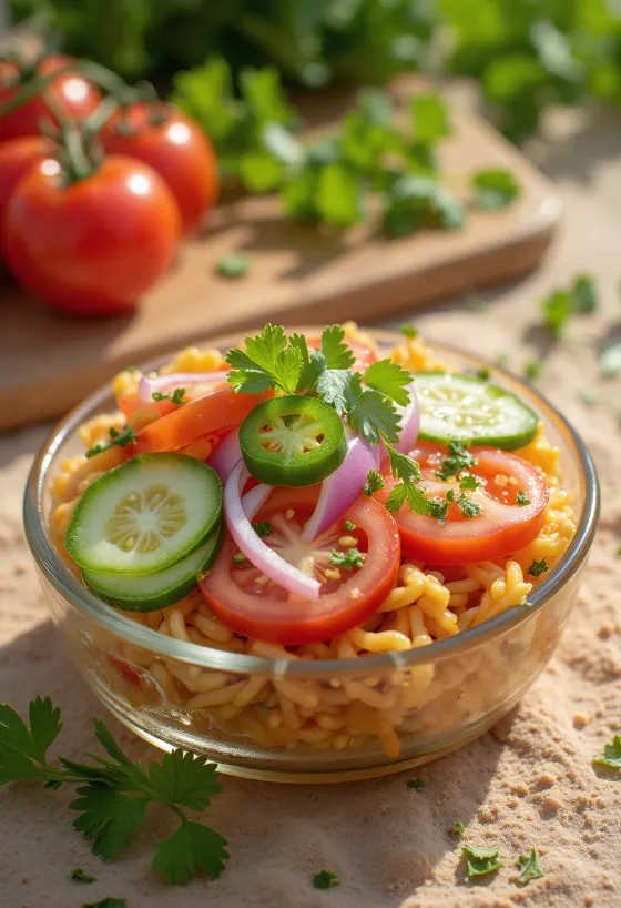 Salada Tashkent com pimenta servida em tigela