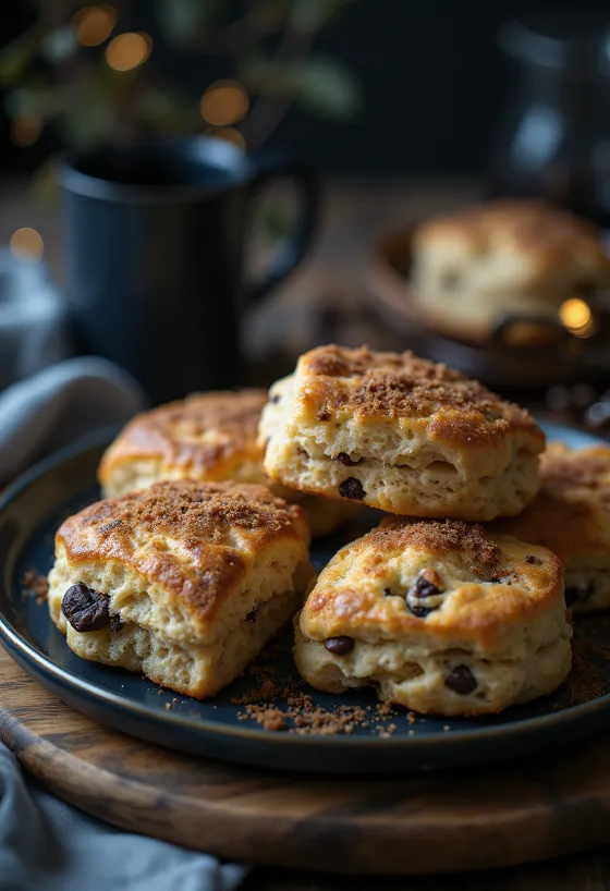 Scones de café com leite servidos