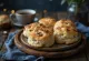 Scones de café com leite servidos