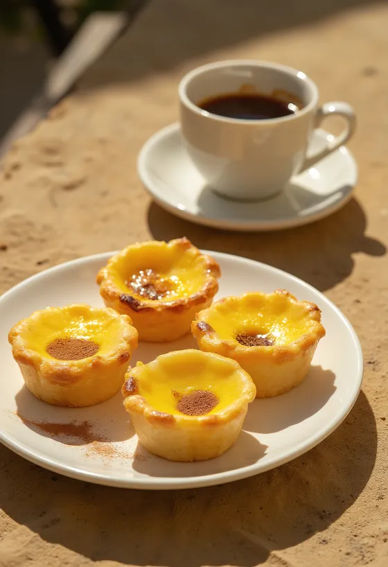 Tarte de nata dourada com massa folhada