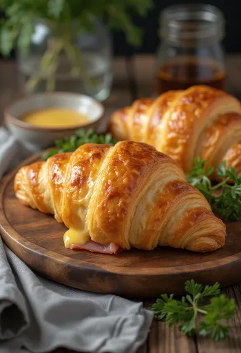 Croissant de peito de peru assado