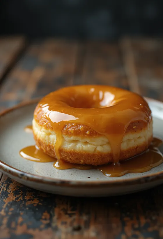 Donut de Maple servido com cobertura de xarope de bordo