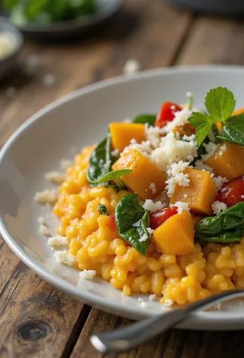 Risoto de abóbora com legumes