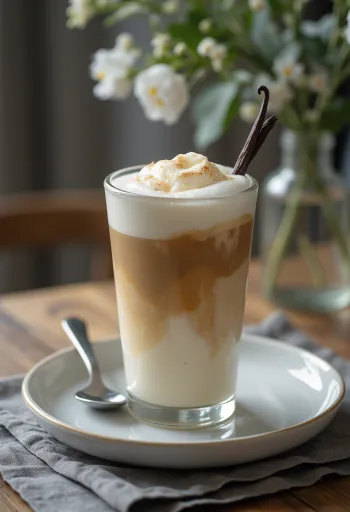 Latte de baunilha servido fresco