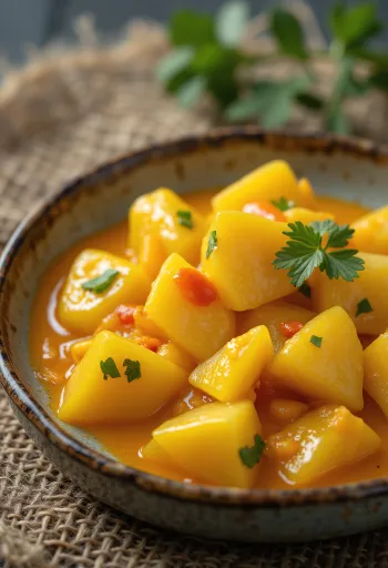 Molho de chili frutado com curry servido